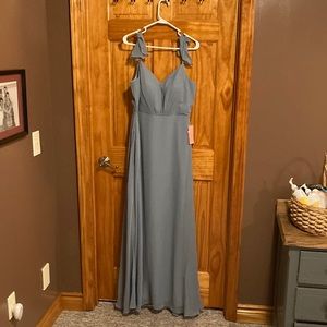 Birds grey large large style bridesmaids dress nwt